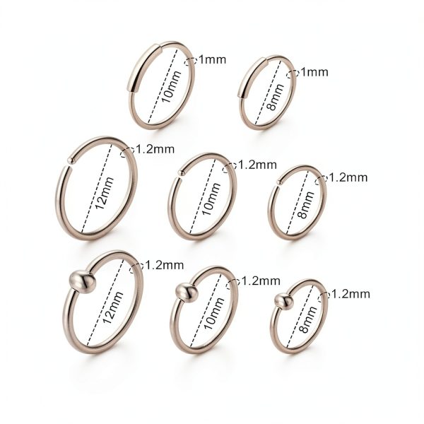 DJCIW Body Piercing Kit 316L Stainless Steel 75pcs Complete-5