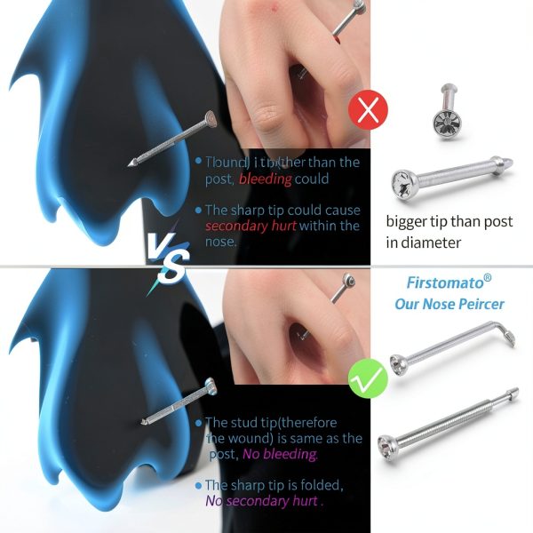 Nose Piercing Kit Firstomato Stainless Steel-3