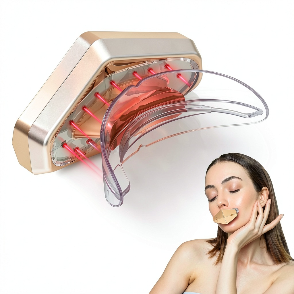 Jitesy Lip Red Light Device showing compact design and silicone bite tool