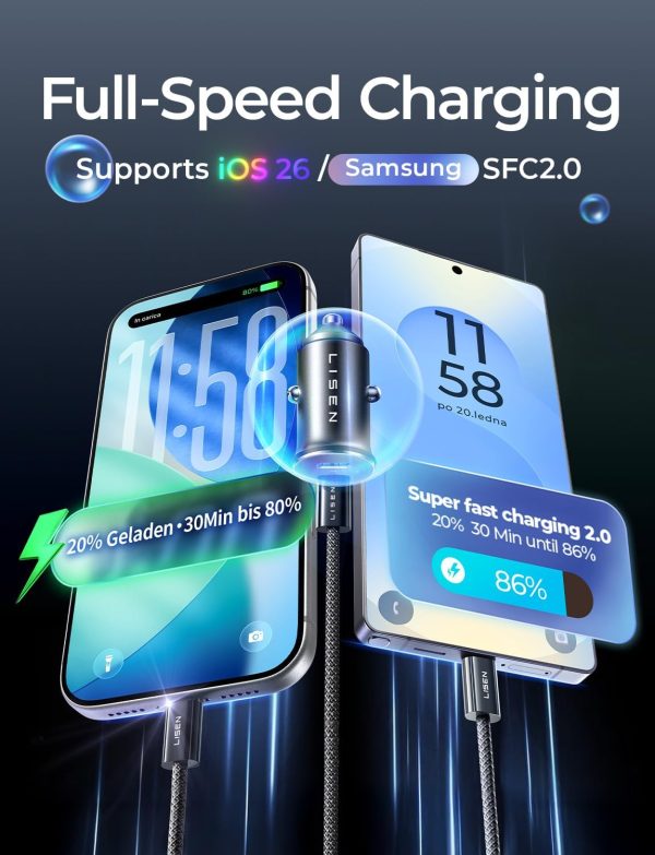 Lisen iPhone 17 Fast Car Charger USB C-3