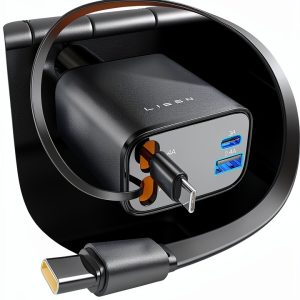 LISEN Retractable USB-C Car Charger 69W Fast Charge-0