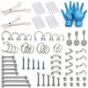 DJCIW Body Piercing Kit 316L Stainless Steel 75pcs Complete-0