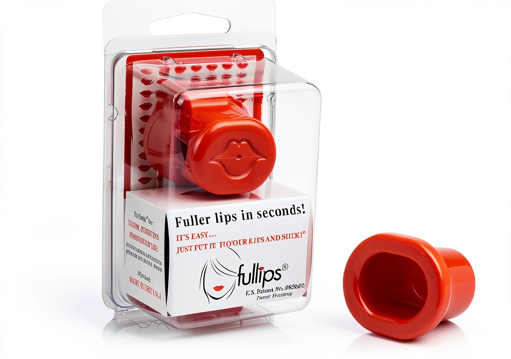 Using Fullips Lip Plumping Tool on a bathroom vanity