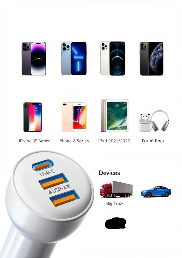 Heyuan Zuoyou 70W Car Charger for iPhone-6