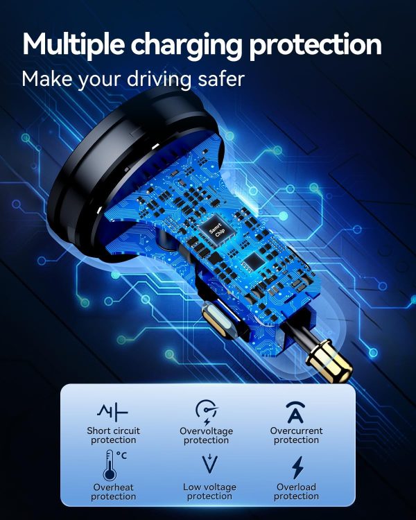 Rocoren 70W 4 Ports Car Charger-5
