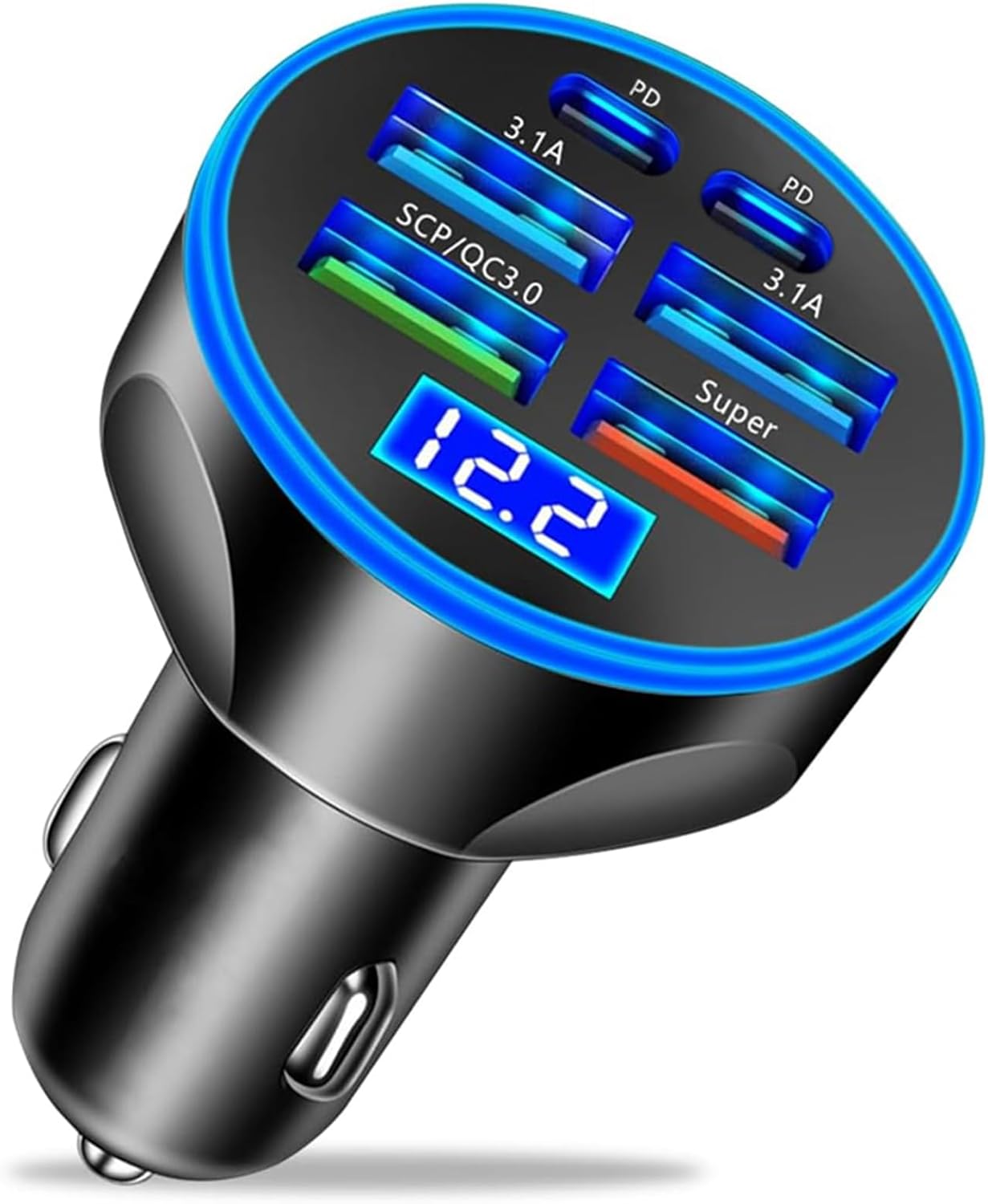 UYUXIO USB C car charger with 6 in 1 charging ports