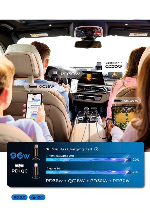 Lisen Fast Charging Car Charger Black-6