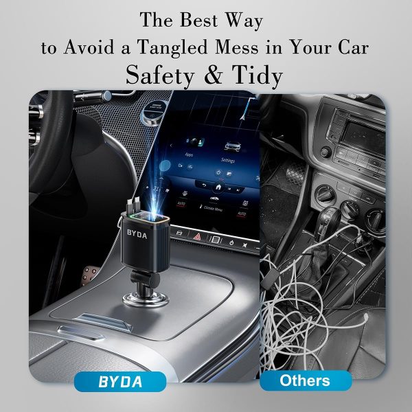 BYDA 69W Car Charger for iPhone and Android-4