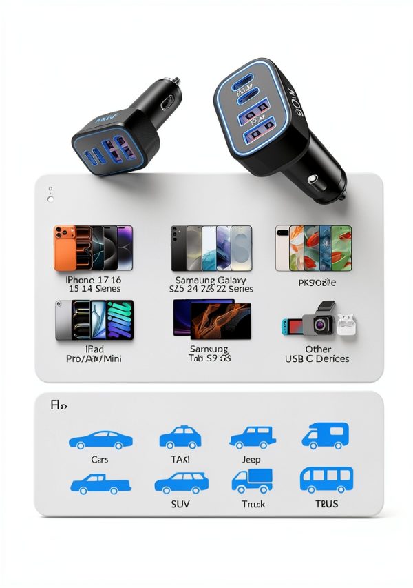 Heyuan Renzhi 4-Port Fast Car Charger-3