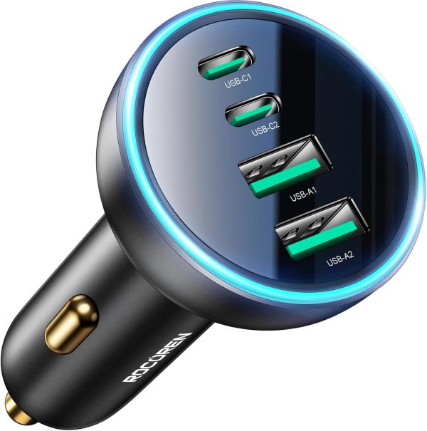 Rocoren 70W 4 Ports Car Charger-0
