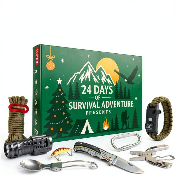 Survival Kit Advent Calendar 2025 WIFER 24-Day Outdoor Tools for Men-1