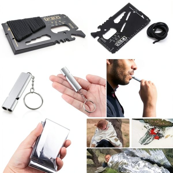 EMDMAK Survival Kit 15 in 1 Outdoor Emergency Gear for Men Black-7