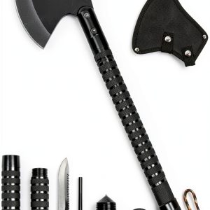 Survival Camping Axe LIANTRAL Folding Tactical Hatchet with Hammer-0