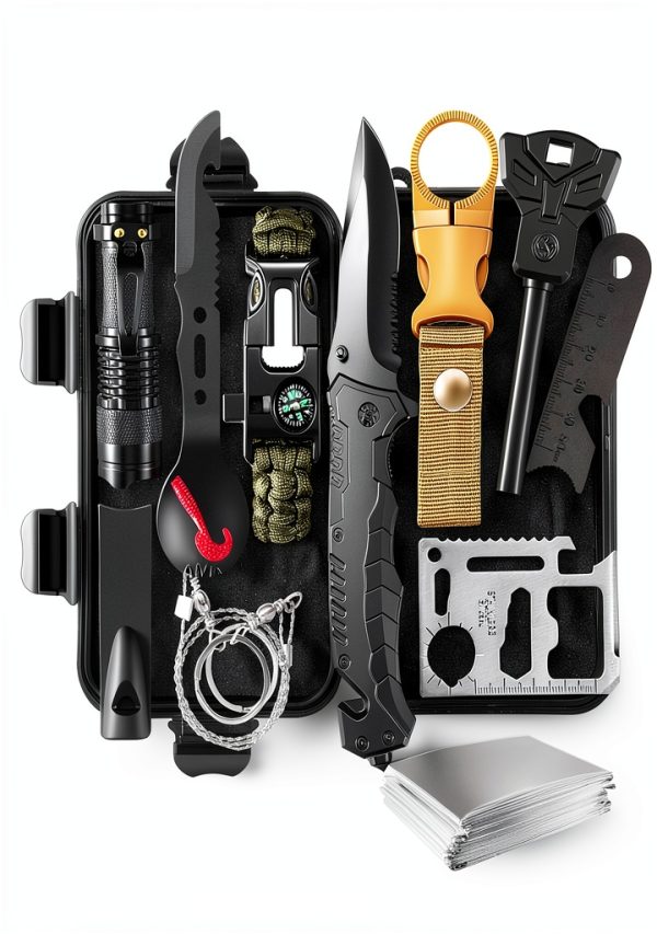 11-in-1 Emergency Survival Kit EchoVenrek FS-119-1 Black Multi-Tool-0