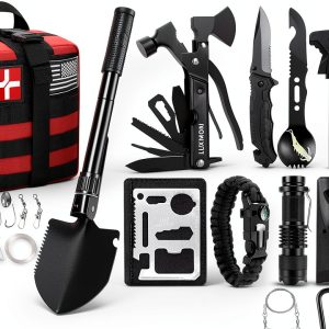 Survival Kit LUXMOM 142pcs Red Medium with Molle Pouch-0