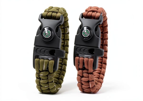 Emergency Survival Bracelet RLXMARTD 8 Pack with Whistle and Compass-0