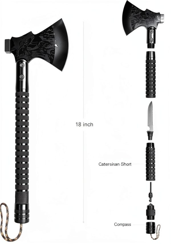 Survival Camping Axe LIANTRAL Folding Tactical Hatchet with Hammer-1