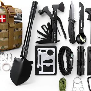 Survival Kit LUXMOM 142pcs Outdoor Gear with Molle Pouch Camouflage-0