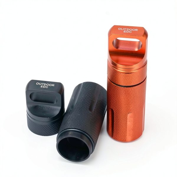 HRX Package EDC Survival Capsule – Aluminum Pill Bottle 2‑Piece-6