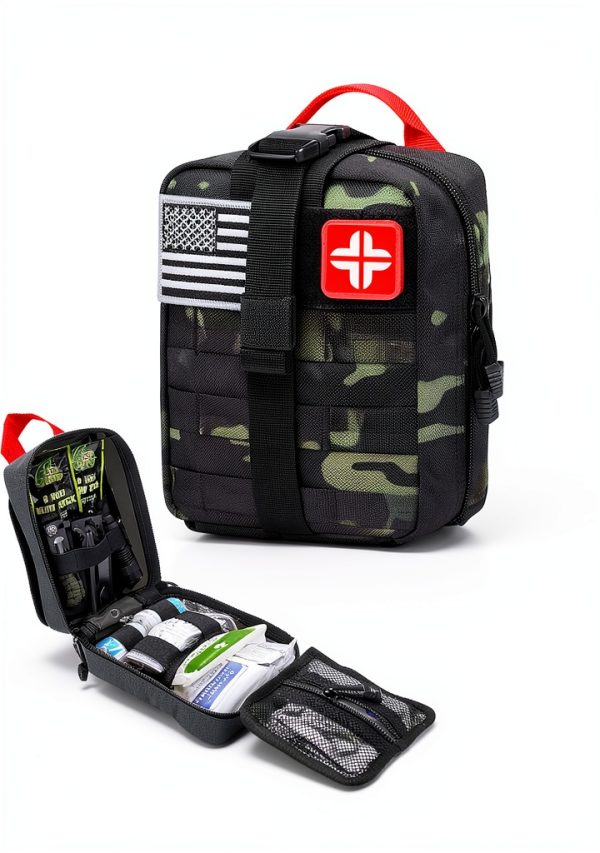 LUXMOM Gifts for Men Dad Christmas, Survival Kit and First Aid Kit, 142 Pcs Survival Gear and Equipment with Molle Pouch, Camping Essentials for Men Outdoor Adventure-1