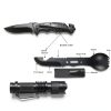 Survival First Aid Kit Kleclcw 210pcs Black Nylon Survival Gear Kit-2