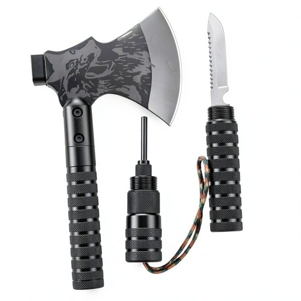 Survival Camping Axe LIANTRAL Folding Tactical Hatchet with Hammer-4