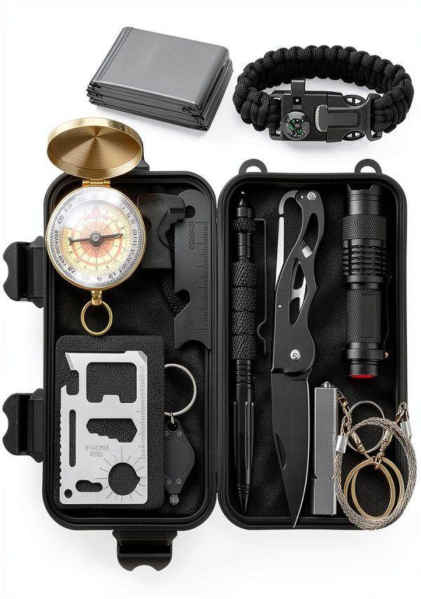Emergency Survival Kit 13-in-1 XUANLAN Gear with Fire Starter Bracelet-0