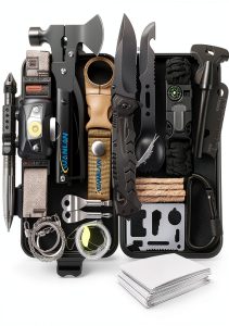 XUANLAN Emergency Survival Kit 29-in-1 Large Gray Nylon Outdoor Gear-0