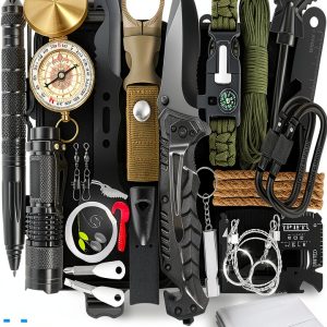Survival Kit 37-in-1 by BHYTAKI Outdoor Survival Gear Black Large-0