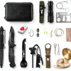 Survival Kit LUXMOM 28-in-1 Aluminum Tactical Gear for Men Black-1