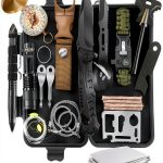 Survival Kit LUXMOM 28-in-1 Aluminum Tactical Gear for Men Black-0